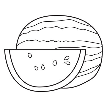 a picture of a watermelon for a child's coloring book