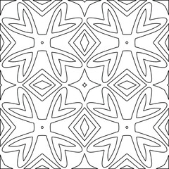  Geometric vector pattern with triangular elements. Seamless abstract ornament for wallpapers and backgrounds. Black and white colors.