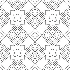  Geometric vector pattern with triangular elements. Seamless abstract ornament for wallpapers and backgrounds. Black and white colors.