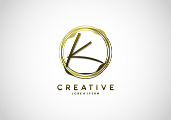 Initial Letter K Handwriting Stylish Signature Logo