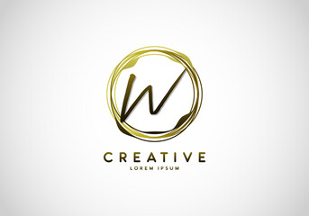 Obraz premium Initial Letter W Handwriting Stylish Signature Logo