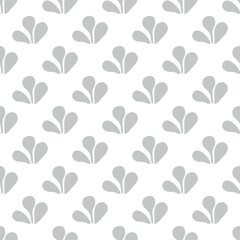 Tile tropical vector pattern with grey leaves on white background or seamless decoration wallpaper