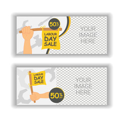 labour day sale banner discount promotion template