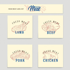 Fresh raw meat engraved design