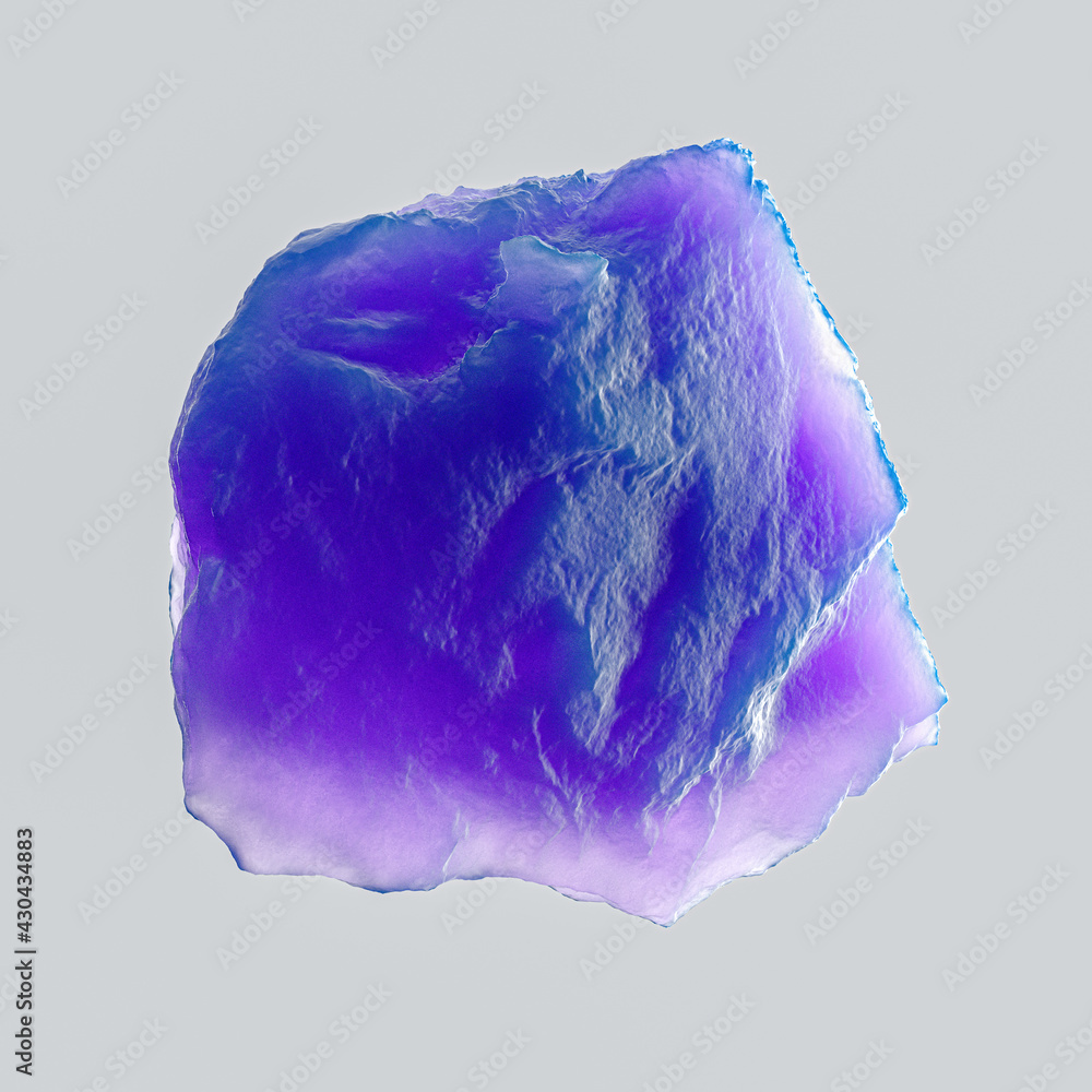 Poster blue colorful gradient design element, extraterrestrial alien stone 3d material rendering