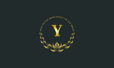 Emblem of an elegant refined monogram for heraldry of hotel, restaurant, business, presentation and much more. Vector logo illustration with letter Y.