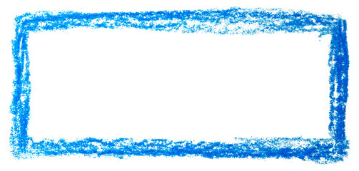 Blue background rectangle drawn with pencils