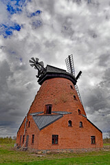 Built of red brick in 1863, the mill is a Dutch windmill, now located in the village of Stara Różanka in Masuria, Poland.