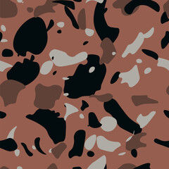 Terrazzo flooring vector seamless pattern. Texture of classic Italian type of floor in Venetian style composed of natural stone, granite, quartz, marble, glass and concrete