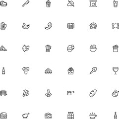 icon vector icon set such as: flame, dairy, chef, branch, drinking beer, gourmet, hop beer, bucket, monochrome, wineglass, ham, ornament, glassware, april, mobile, wild, protein, cloves, edible