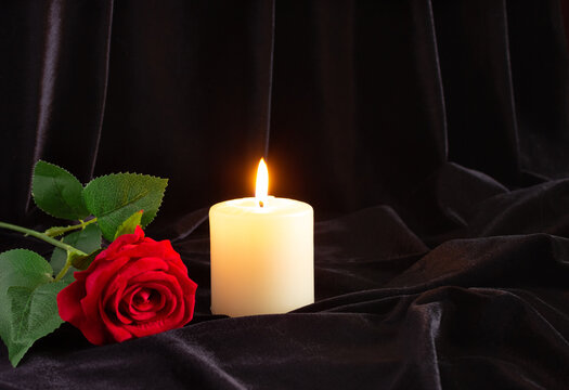 Flower Candle Ribbon Black Background Wallpaper Image For Free