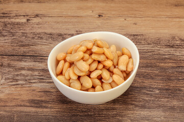 White beans kidney in the bowl
