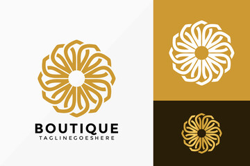 Luxury Flower Boutique Logo Vector Design. Brand Identity emblem, designs concept, logos, logotype element for template.