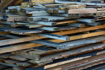 old timber planks stack