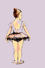 Hand drawing of a little ballerina in ballet tutu . EPS 10  - 430439859