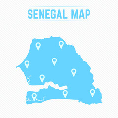 Senegal Simple Map With Map Icons