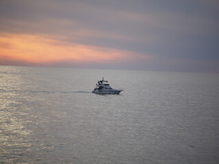 boat at sunset