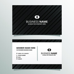 Black Striped Business Card Template