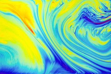 Rainbow colors. Psychedelic multi colored patterns background. Photo macro shot of soap bubbles