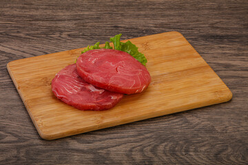 Raw tuna steak for grill