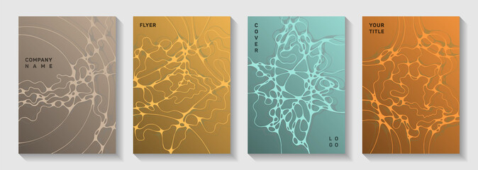 Chic dance party posters. Mobile waves flux textures. Vivid banner vector layouts. Disco party posters and banners fluid wavy graphic design.