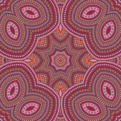 Muslim ethnic geometric vector seamless ornament. Textile patchwork design. Modern spanish motif. Ceramic print design. Geometric shapes composition.