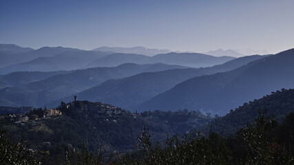 hills in the mist