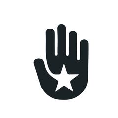 Five Raised Hands With Stars