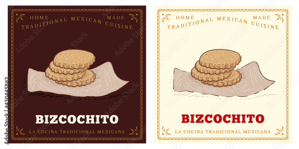 Wall mural new mexican traditional cuisine crisp butter cookie bizcochito