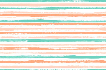 Watercolor freehand rough stripes vector seamless pattern. Abstract kids clothes fabric design.