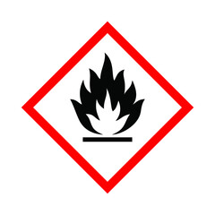 Fire hazard sign on a white background. The danger.
