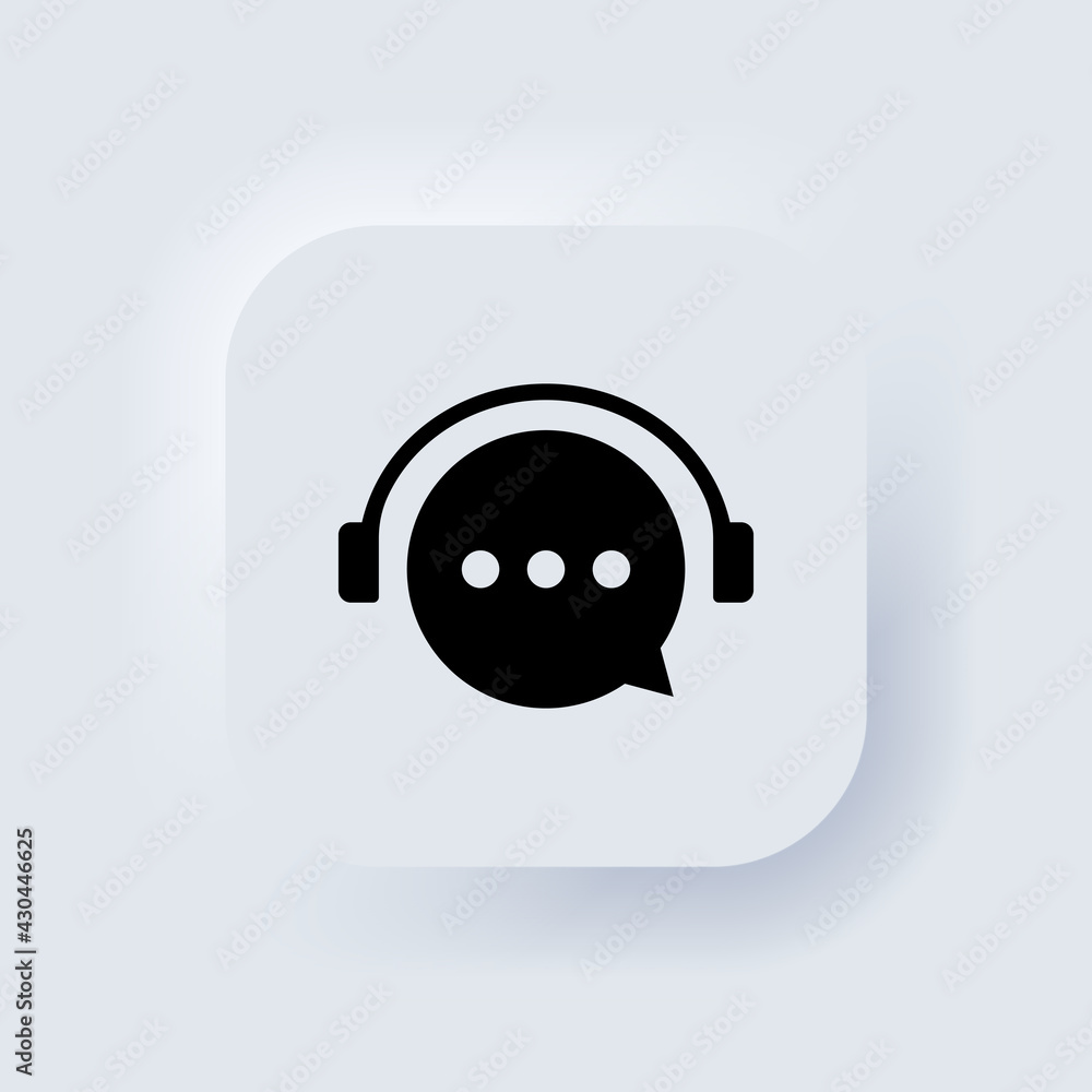 Poster online support 24 7 hours icon. call center support symbol with headphone image. consultant concept 