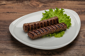 Two Grilled kebeb beef sausages