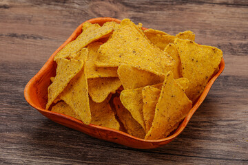 Mexican crunchy corn nachos triangle