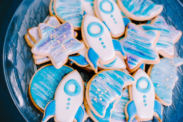 Outer space cookies on the table