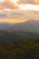 sunset in the blue ridge mountains 