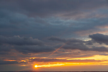 clouds at sunset in autumn