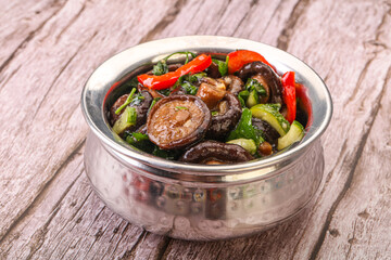 Marinated shiitake mushrooms with herbs