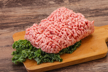 Raw pork minced meat for cooking