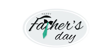  Happy father's day text, vector illustration.