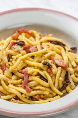spatzles with bacon and mushroom