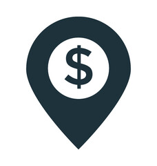 Bank location Vector Icon