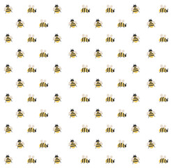 Abstract bees pattern decoration, boho spring insect pattern, decorative bees, design for decoration, wrapping paper, fabric, print or textile, vector illustration