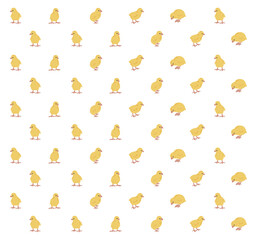 Abstract chickens pattern decoration, boho peepers pattern, decorative chicks, design for decoration, wrapping paper, fabric, print or textile, vector illustration