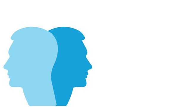 two-faced personality. mood disorder concept.mental health and person with mental problem.Imagination. Web banner. Copy space. world mental health day.