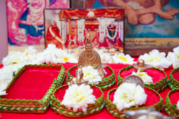 goddess sculpture at indian wedding ceremony in hinduism