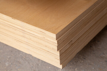 Plywood.Building material.The material is made of wood.