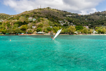 Saint Vincent and the Grenadines, Sailing dinghies in Admiralty Bay, Bequia