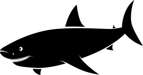 shark silhouette - monochromatic vector illustration