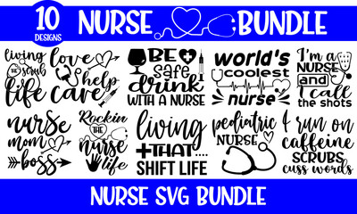 Nurse Typography T-shirt design For Nurse, Nurse Black T-shirt design & Doctor T-shirt design Etc